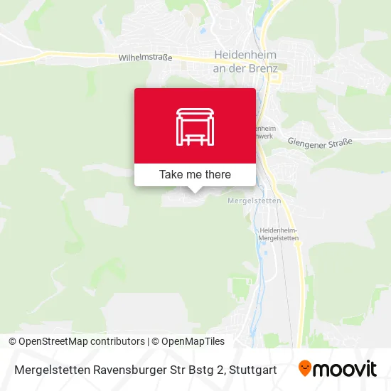 Карта Mergelstetten Ravensburger Str Bstg 2