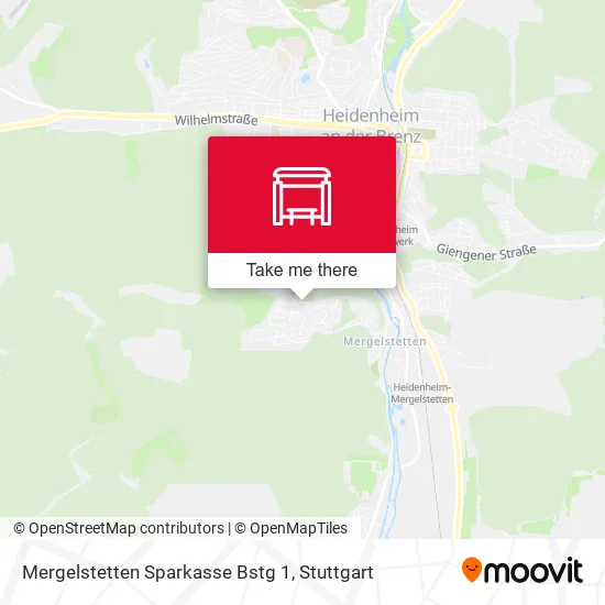 Карта Mergelstetten Sparkasse Bstg 1