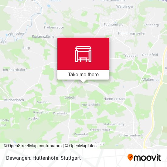 Dewangen, Hüttenhöfe map