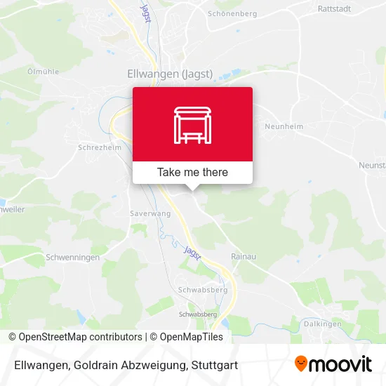 Карта Ellwangen, Goldrain Abzweigung