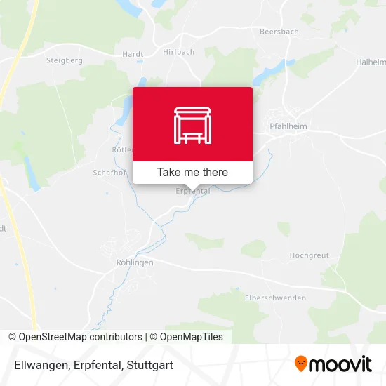 Карта Ellwangen, Erpfental