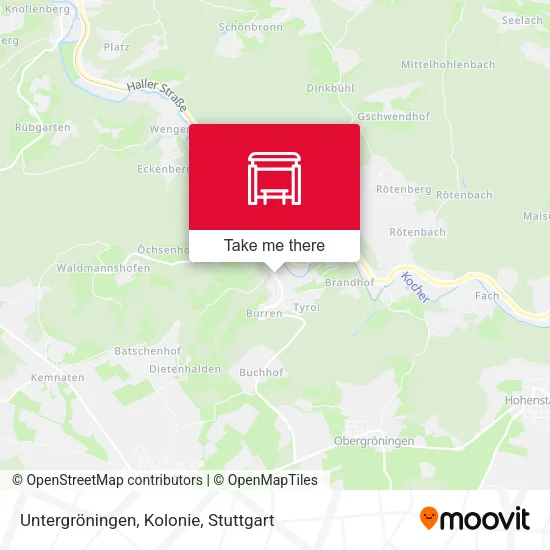 Карта Untergröningen, Kolonie