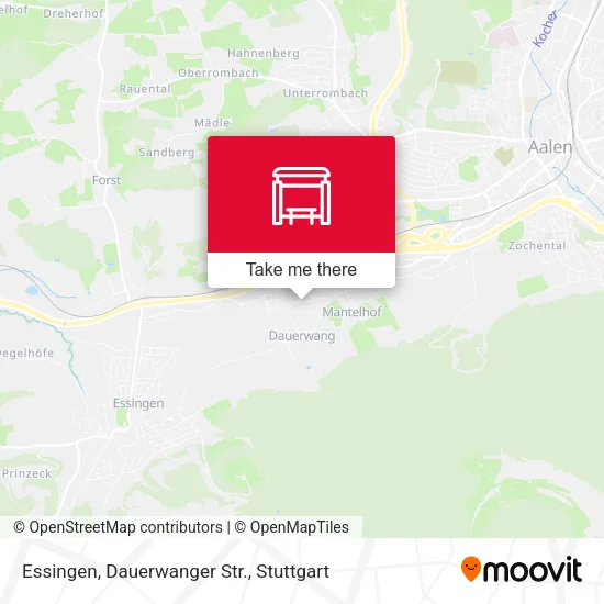 Карта Essingen, Dauerwanger Str.