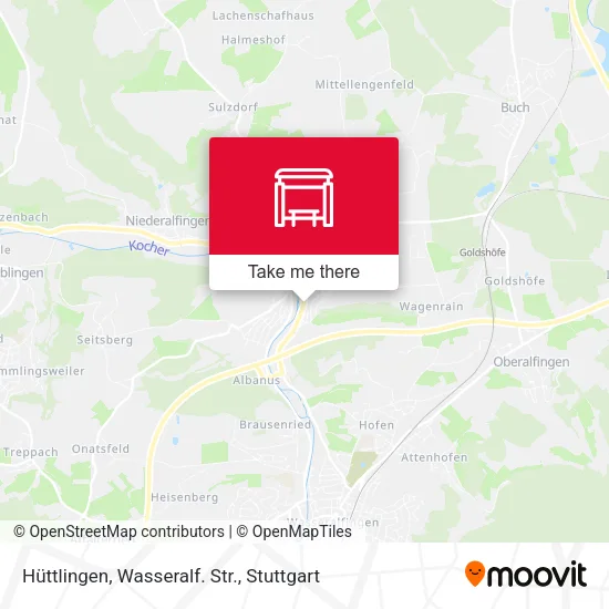 Карта Hüttlingen, Wasseralf. Str.