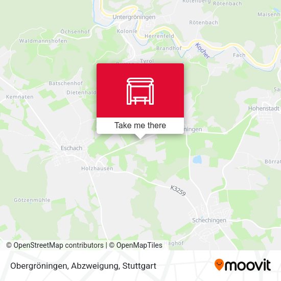 Obergröningen, Abzweigung map
