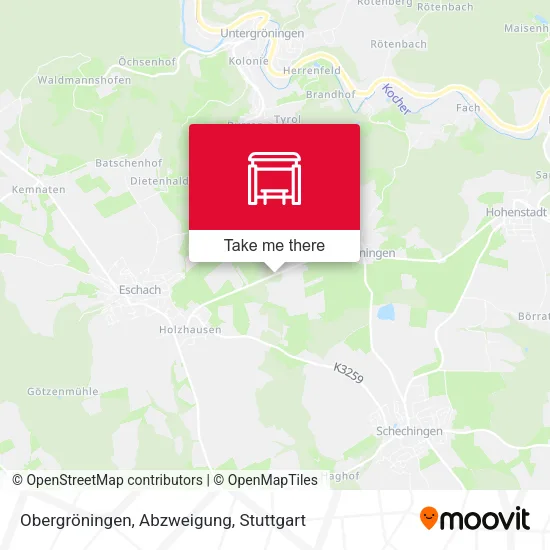 Карта Obergröningen, Abzweigung