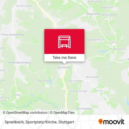 Карта Spraitbach, Sportplatz/Kirche