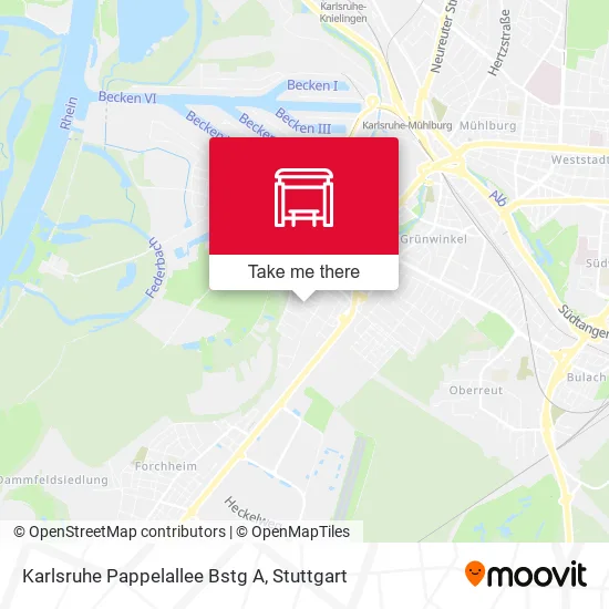 Карта Karlsruhe Pappelallee Bstg A