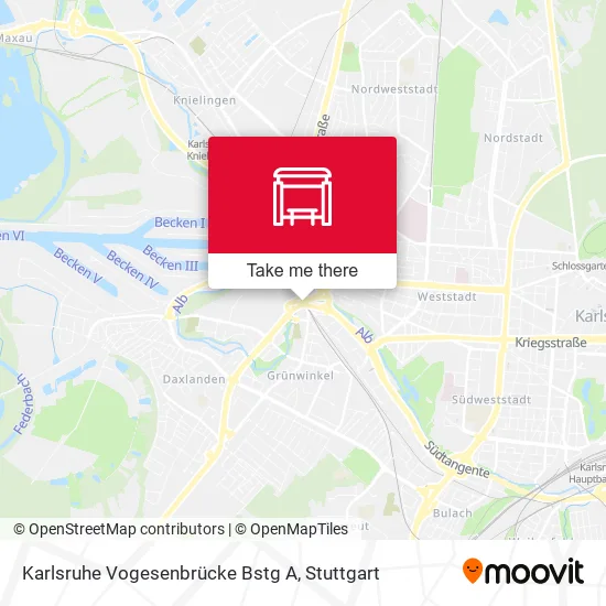 Карта Karlsruhe Vogesenbrücke Bstg A