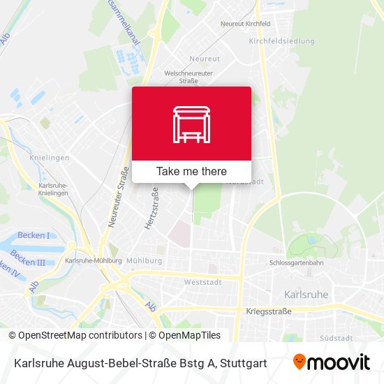 Karlsruhe August-Bebel-Straße Bstg A map