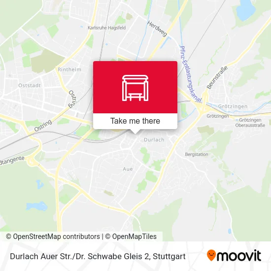 Карта Durlach Auer Str. / Dr. Schwabe Gleis 2
