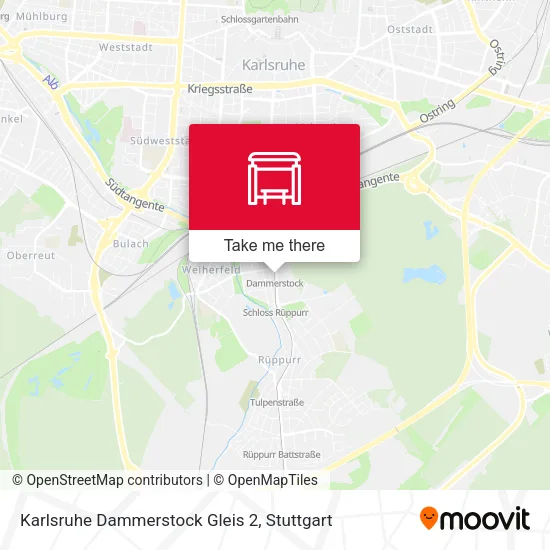 Карта Karlsruhe Dammerstock Gleis 2