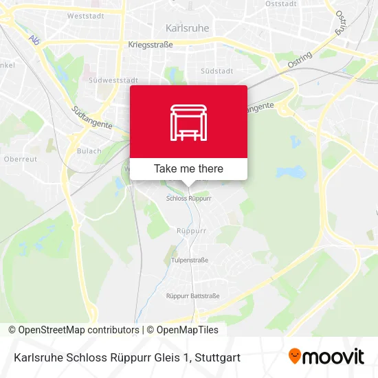 Карта Karlsruhe Schloss Rüppurr Gleis 1