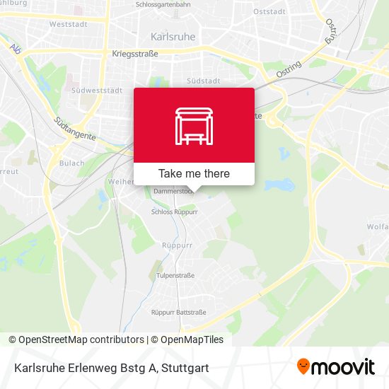 Karlsruhe Erlenweg Bstg A map