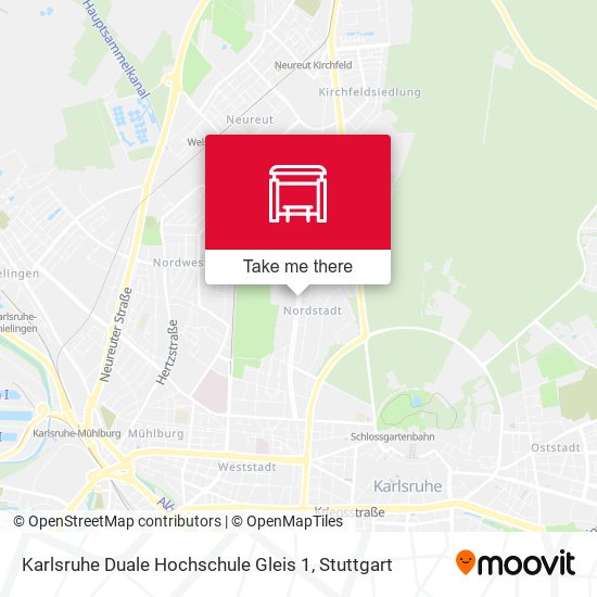Karlsruhe Duale Hochschule Gleis 1 map