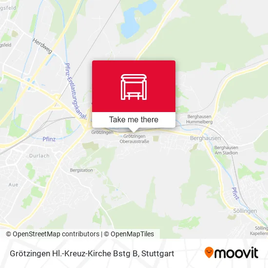 Карта Grötzingen Hl.-Kreuz-Kirche Bstg B