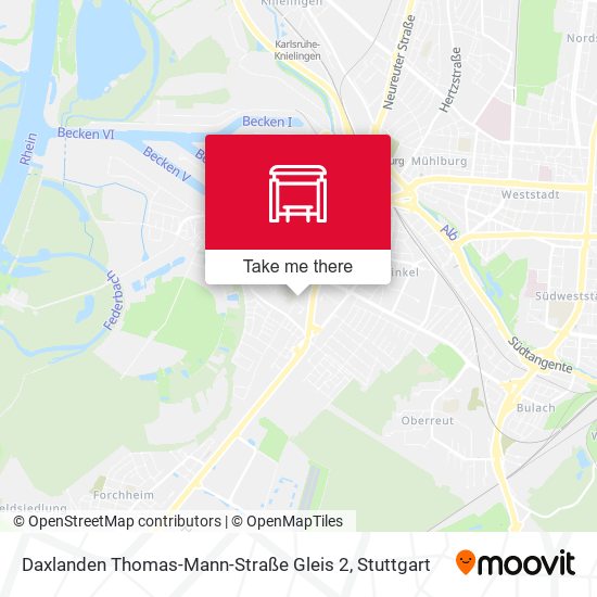 Daxlanden Thomas-Mann-Straße Gleis 2 map