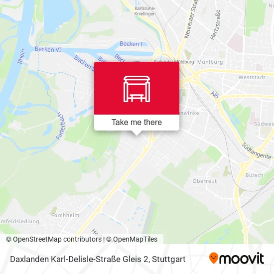 Карта Daxlanden Karl-Delisle-Straße Gleis 2
