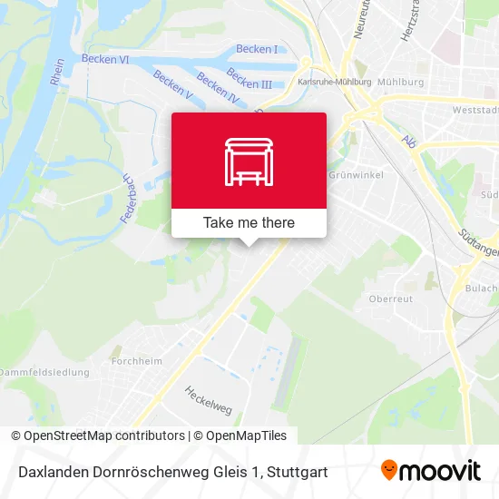 Карта Daxlanden Dornröschenweg Gleis 1