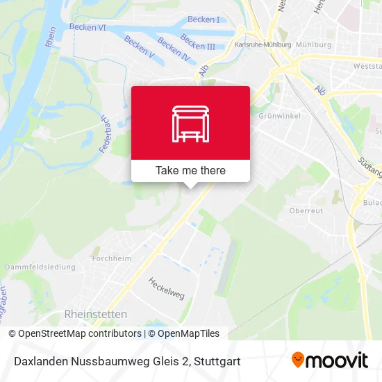 Карта Daxlanden Nussbaumweg Gleis 2