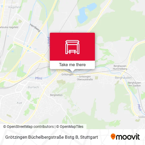 Карта Grötzingen Büchelbergstraße Bstg B