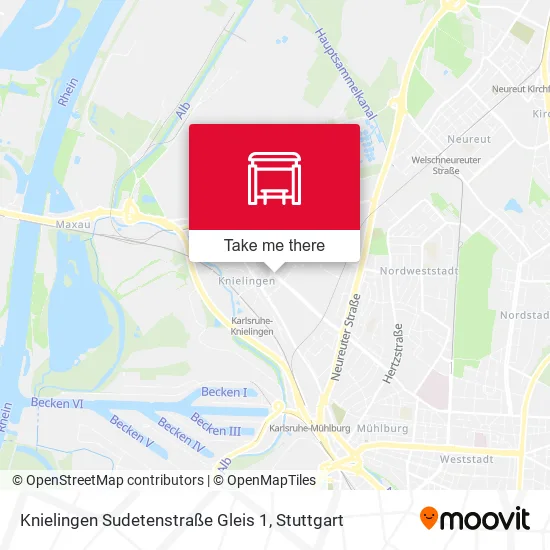Карта Knielingen Sudetenstraße Gleis 1