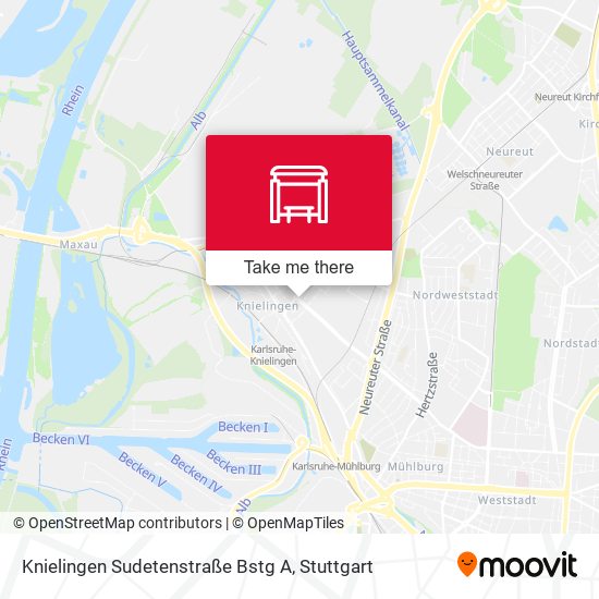 Knielingen Sudetenstraße Bstg A map