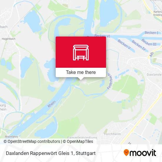 Карта Daxlanden Rappenwört Gleis 1