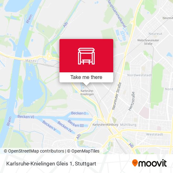 Karlsruhe-Knielingen Gleis 1 map