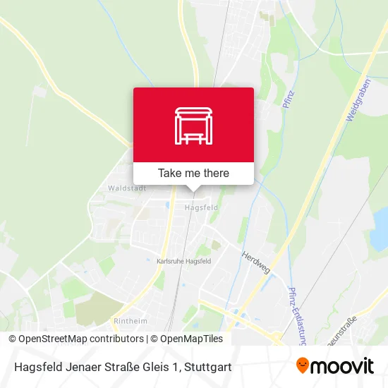 Карта Hagsfeld Jenaer Straße Gleis 1