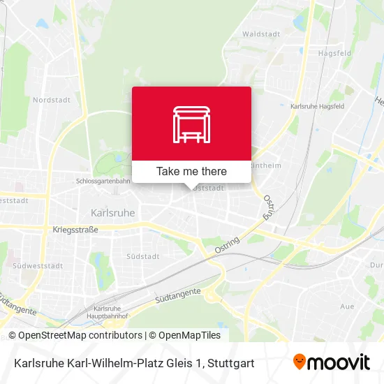 Карта Karlsruhe Karl-Wilhelm-Platz Gleis 1
