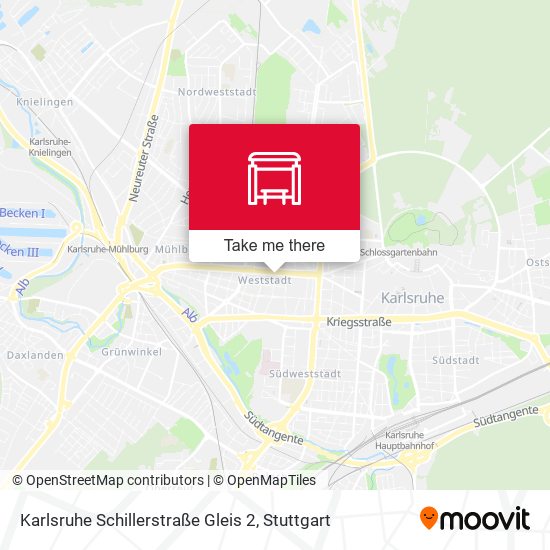 Karlsruhe Schillerstraße Gleis 2 map