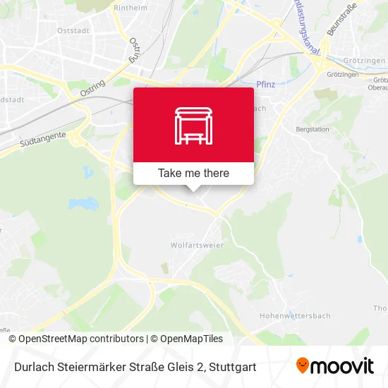 Карта Durlach Steiermärker Straße Gleis 2