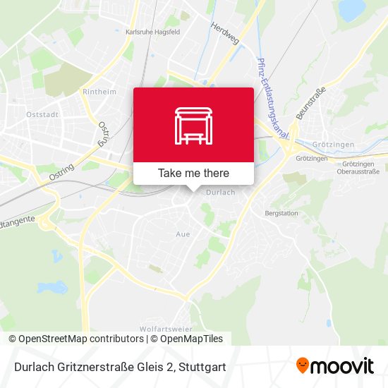 Durlach Gritznerstraße Gleis 2 map