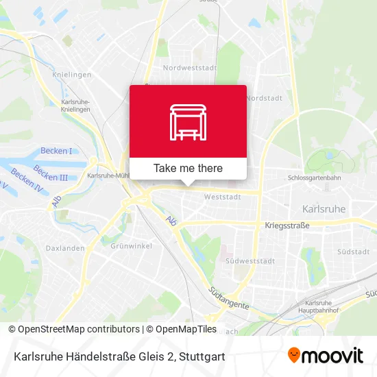 Карта Karlsruhe Händelstraße Gleis 2