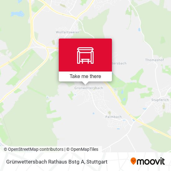 Grünwettersbach Rathaus Bstg A map