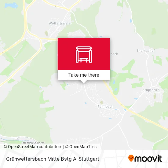 Карта Grünwettersbach Mitte Bstg A
