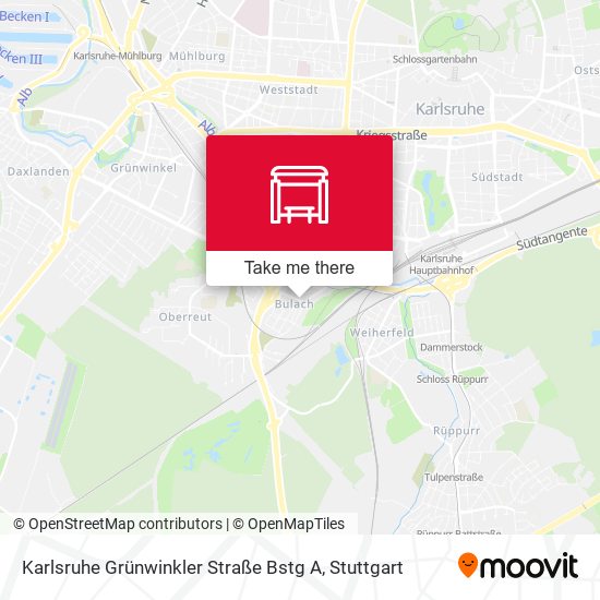 Karlsruhe Grünwinkler Straße Bstg A map