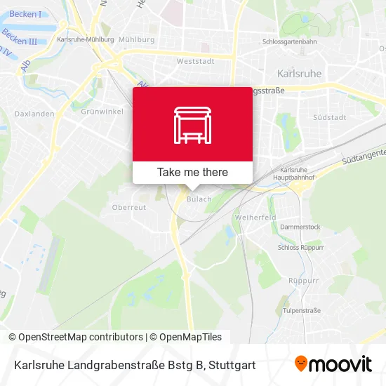 Карта Karlsruhe Landgrabenstraße Bstg B