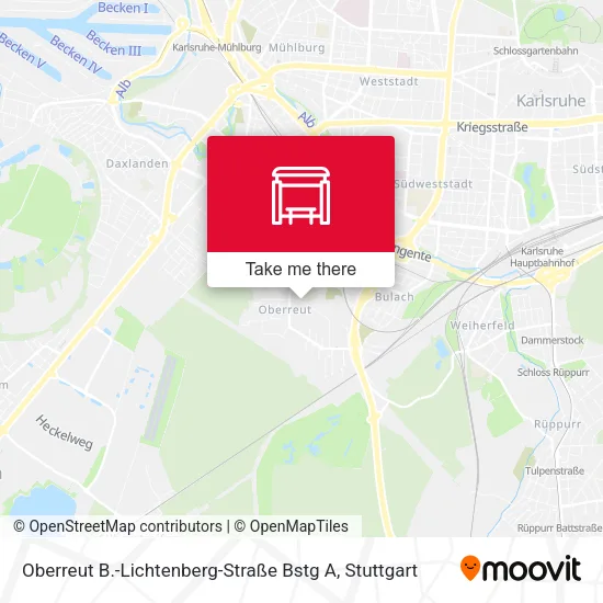 Карта Oberreut B.-Lichtenberg-Straße Bstg A