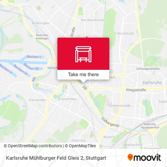 Карта Karlsruhe Mühlburger Feld Gleis 2