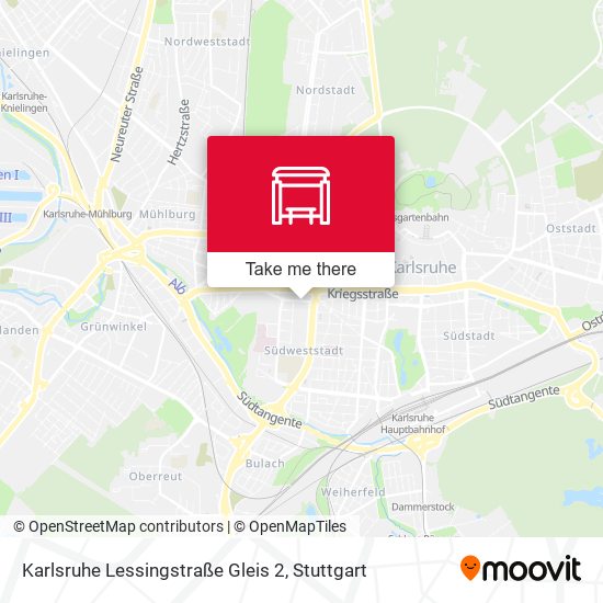 Karlsruhe Lessingstraße Gleis 2 map