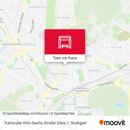 Карта Karlsruhe Otto-Sachs-Straße Gleis 1