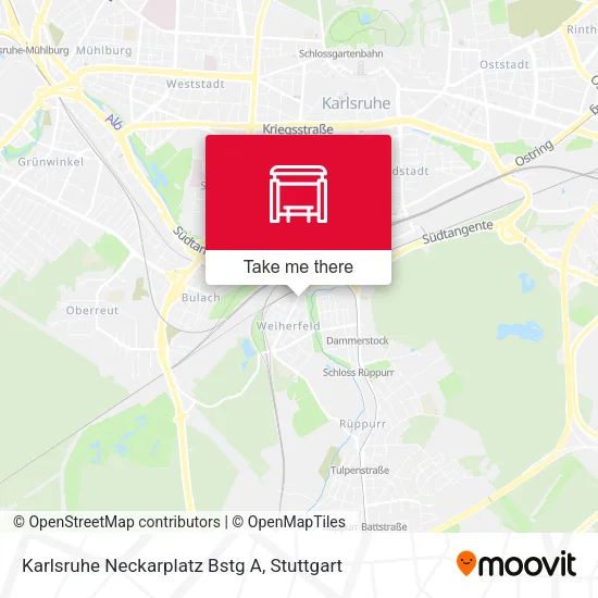 Карта Karlsruhe Neckarplatz Bstg A