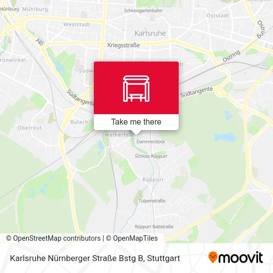 Карта Karlsruhe Nürnberger Straße Bstg B