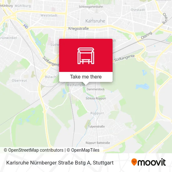 Карта Karlsruhe Nürnberger Straße Bstg A