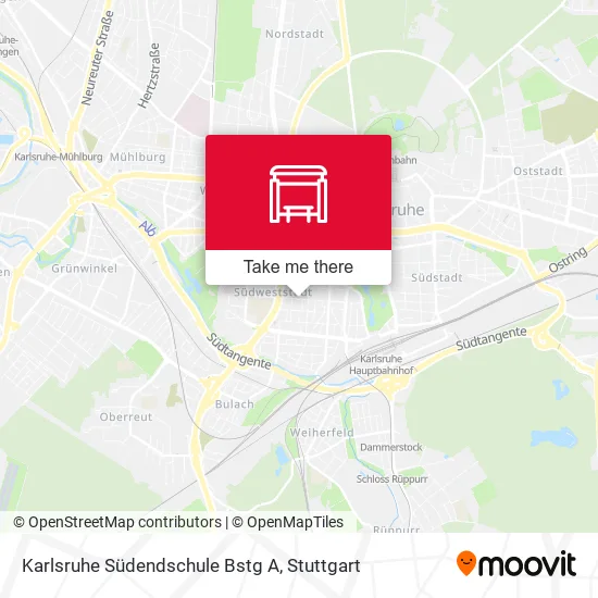 Карта Karlsruhe Südendschule Bstg A