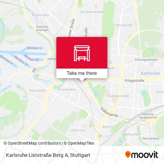 Karlsruhe Liststraße Bstg A map