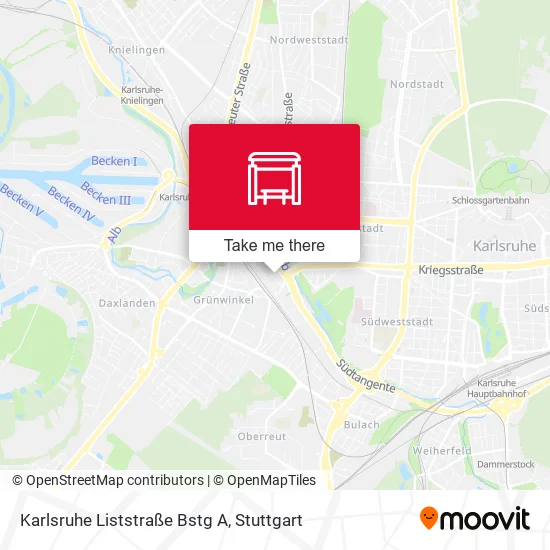 Карта Karlsruhe Liststraße Bstg A
