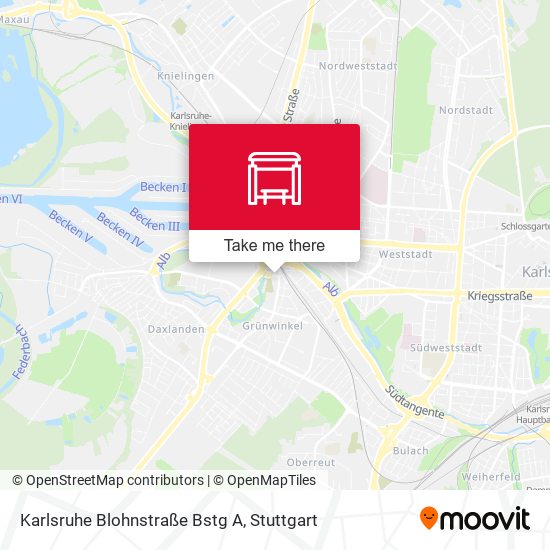 Карта Karlsruhe Blohnstraße Bstg A